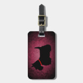 スコティッシュテリア、黒いシルエット、花崗岩ピンク ラゲッジタグ (正面縦)