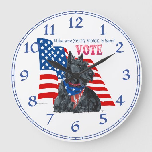 スコティッシュテリア "VOTE" 時計 (正面)