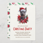 スコティッシュテリアinサンタハットドッグクリスマスパーティー 招待状 (正面/裏面)
