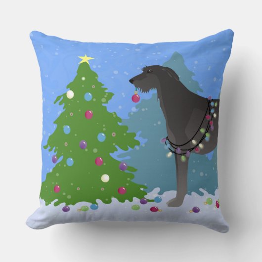 スコティッシュデアハウンドクリスマスツリー クッション (正面)