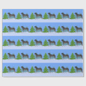 スコティッシュデアハウンドクリスマスツリー ラッピングペーパー (フラット)