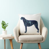 スコティッシュデアハウンドブラックウォーターカラーシルエット クッション (椅子)