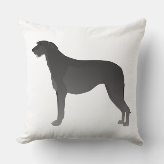 スコティッシュデアーハウンドの基本的な犬の品種のシルエット クッション (正面)