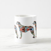 スコティッシュディハウンドジオメトリパターンシルエット コーヒーマグカップ (中央)