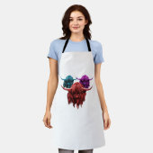 スコティッシュハイカラフルランドカウハクラシックルドTシー エプロン (着用した状態)