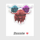 スコティッシュハイカラフルランドカウハクラシックルドTシー シール (シート)