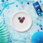 スコティッシュハイカラフルランドカウハクラシックルドTシー ペーパープレート (パーティー)