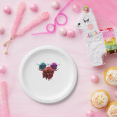 スコティッシュハイカラフルランドカウハクラシックルドTシー ペーパープレート (パーティー)