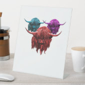 スコティッシュハイカラフルランドカウハクラシックルドTシー 台座サイン (インサイチュ)