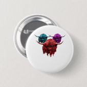 スコティッシュハイカラフルランドカウハクラシックルドTシー 缶バッジ (正面&裏面)