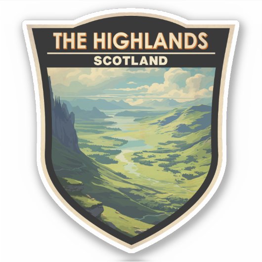 スコティッシュハイランズスコットランド旅行ヴィンテージ シール (正面)