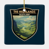 スコティッシュハイランズスコットランド旅行ヴィンテージ セラミックオーナメント (裏面)
