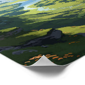 スコティッシュハイランズスコットランド旅行ヴィンテージ ポスター (角)