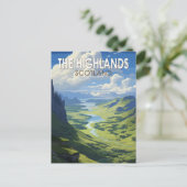 スコティッシュハイランズスコットランド旅行ヴィンテージ ポストカード (スタンド正面)