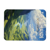 スコティッシュハイランズスコットランド旅行ヴィンテージ マグネット (横)