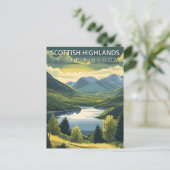 スコティッシュハイランズ統一されたキングダムヴィンテージトラベル ポストカード (スタンド正面)