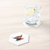 スコティッシュハイランドカウカウカウカウカウボーイブーツ&フラワークラス ペーパーコースター (インサイチュ)