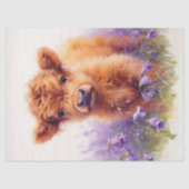 スコティッシュハイランドカウカーフワイルドフラワーデコップページ 薄葉紙 (正面)