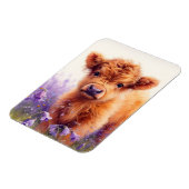 スコティッシュハイランドカウカーフワイルドフラワーフレキシブル マグネット (左側)