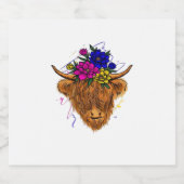 スコティッシュハイランドカウキャトルカウウイスパーラー農業 スパークリングワインラベル (シングルラベル)