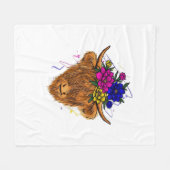 スコティッシュハイランドカウキャトルカウウイスパーラー農業 フリースブランケット (正面(横))