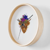 スコティッシュハイランドカウキャトルカウウイスパーラー農業 壁時計 (傾斜)