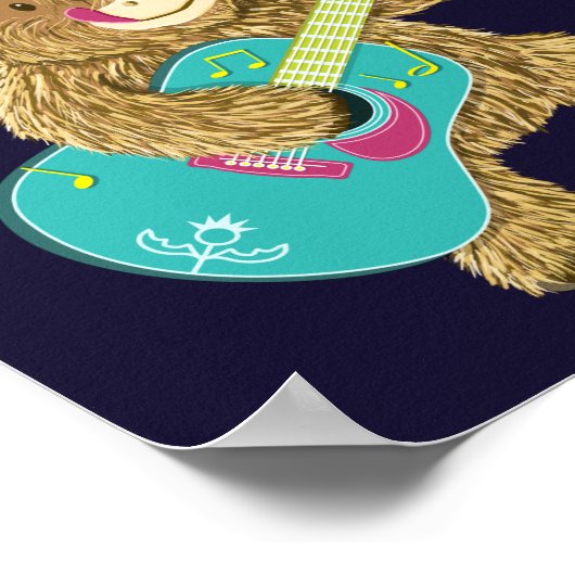 スコティッシュハイランドカウギタリストのロックアイザモー! ポスター (角)