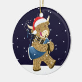 スコティッシュハイランドカウクリスマスイパー セラミックオーナメント (左)