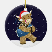 スコティッシュハイランドカウクリスマスイパー セラミックオーナメント (裏面)