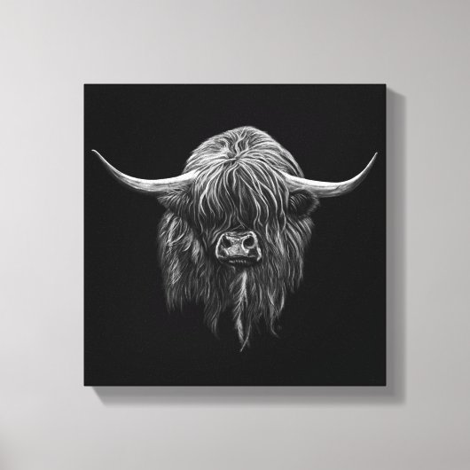 スコティッシュハイランドカウグ キャンバスプリント (正面)