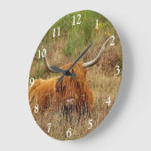 スコティッシュハイランドカウスクエアウォールクロック ラージ壁時計 (傾斜)