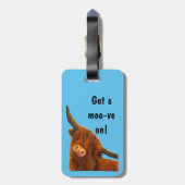 スコティッシュハイランドカウズバッグラベル ラゲッジタグ (裏面縦)