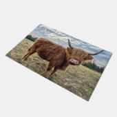 スコティッシュハイランドカウズポートレートファームハウス ドアマット (アングル)