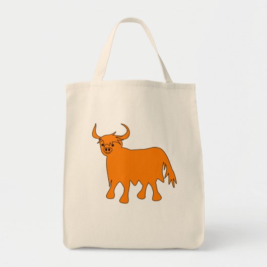 スコティッシュハイランドカウトートバッグデザイン トートバッグ (正面)