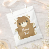 スコティッシュハイランドカウバースデーパーティーピンク フェイバーバッグ (クリップ留めされた状態)