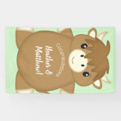 スコティッシュハイランドカウベビーシャワーグリーン 横断幕 (横)