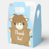 スコティッシュハイランドカウベビーシャワーブルー フェイバーボックス (オープン)