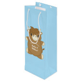 スコティッシュハイランドカウベビーシャワーブルー ワインギフトバッグ (裏面アングル)