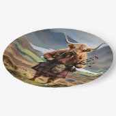 スコティッシュハイランドカウベーパイパー ペーパープレート (アングル)