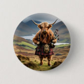 スコティッシュハイランドカウベーパイパー 缶バッジ (正面)
