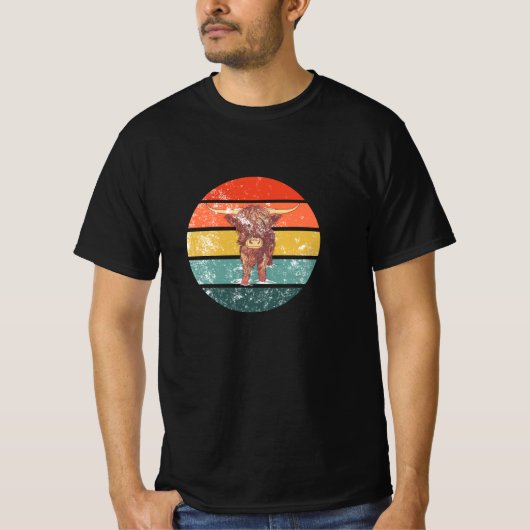 スコティッシュハイランドカウレトロ Tシャツ (正面)