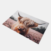 スコティッシュハイランドカウワイルドフラワーフィールド ドアマット (アングル)