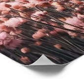 スコティッシュハイランドカウワイルドフラワーフィールド ポスター (角)