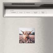 スコティッシュハイランドカウワイルドフラワーフィールド マグネット (インサイチュ (食洗機))