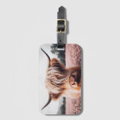 スコティッシュハイランドカウワイルドフラワーフィールド ラゲッジタグ (正面縦)