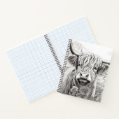 スコティッシュハイランドカウ平和的自然プレーリーアート ノートブック (内部)