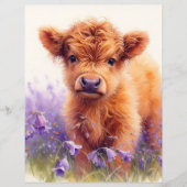 スコティッシュハイランドカーフワイルドフラワースクレーブック紙 (正面)