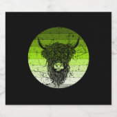 スコティッシュハイランドキャトルレトロ ビールラベル (シングルラベル)