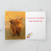 スコティッシュハイランドステアバレンタインホリデーカード シーズンカード (内部)