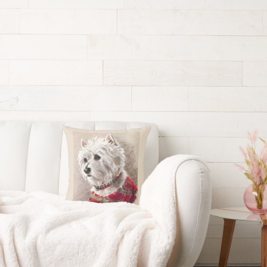 スコティッシュハイランドホワイトウェスティードドッグ クッション (ソファ)
